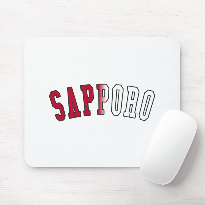 Sapporo in Japan National Flag Colors Mouse Pad