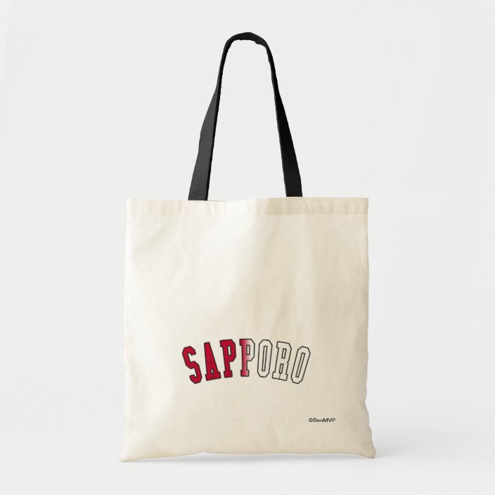 Sapporo in Japan National Flag Colors Tote Bag