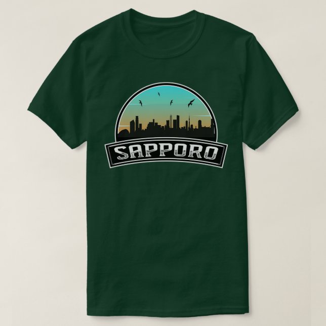 Sapporo Japan Skyline Japanese Souvenir T-Shirt (Design Front)