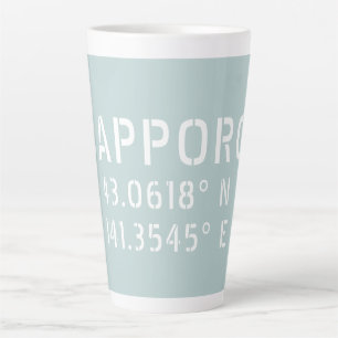 Sapporo Latitude & Longitude Coordinates Latte Mug