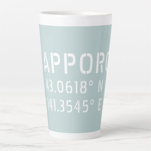 Sapporo Latitude  Longitude Coordinates  Latte Mug