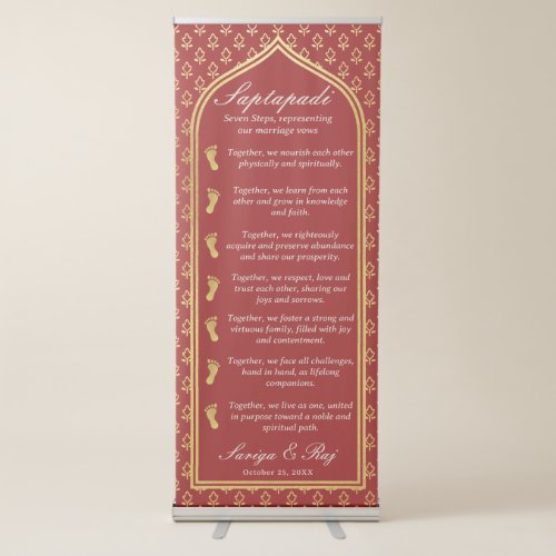 Saptapadi Seven Steps Marriage Vow Wedding Retractable Banner