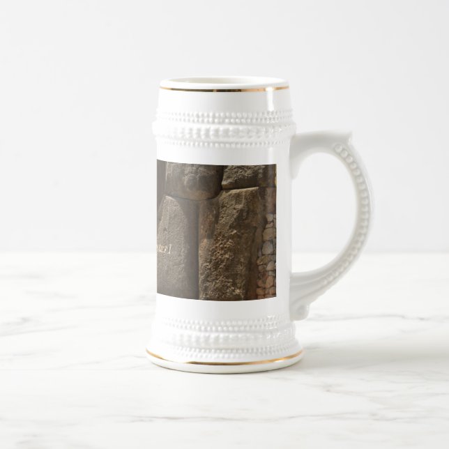 Saqsaywaman White/Gold 650 ml Stein (Right)