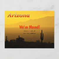 Saquaro Cactus With Golden Arizona Sunset