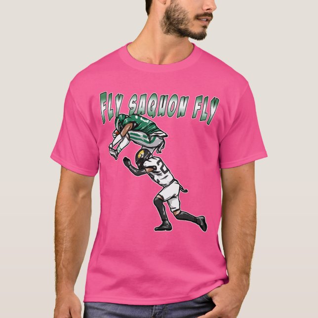 Saquon Barkley Backward Hurdle Eagles Cartoon T-Shirt (Front)