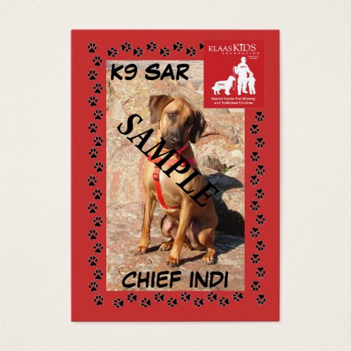 Customizable SAR K9 Trading Cards (Trailing) Business Card Templates