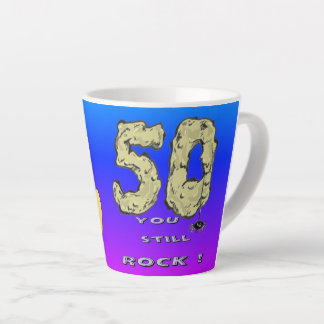 Sara 50th Anniversary Hearts Blue Purple Latte Mug
