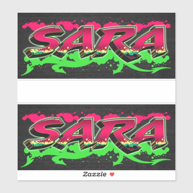 Sara First Name Graffiti Sticker (Sheet)