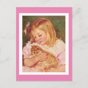 Sara Holding a Cat, by Mary Cassatt, Postcard