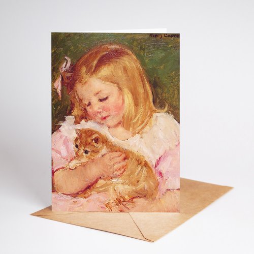 Sara Holding a Cat  Mary Cassatt Card