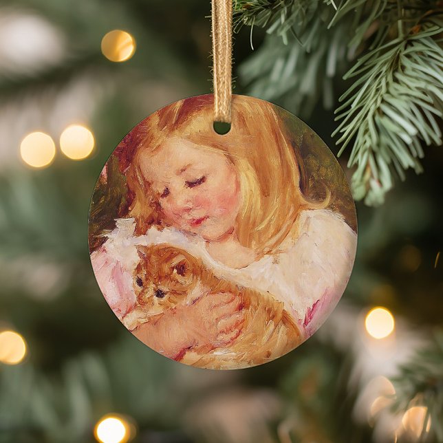 Sara Holding a Cat | Mary Cassatt Ceramic Ornament (Creator Uploaded)