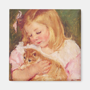 Sara Holding a Cat   Mary Cassatt Magnet