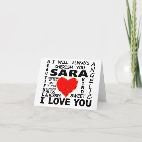 Sara I Love You Card