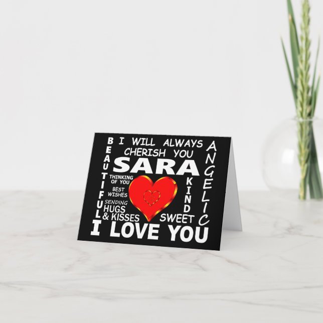 Sara I Love You Card (Front)