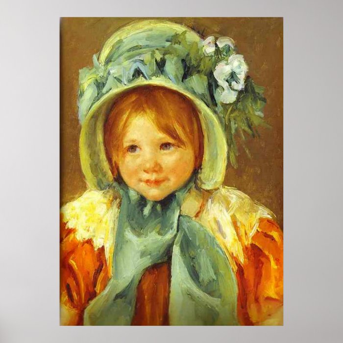 Sara in a Green Bonnet. c. 1901, Mary Cassatt Print