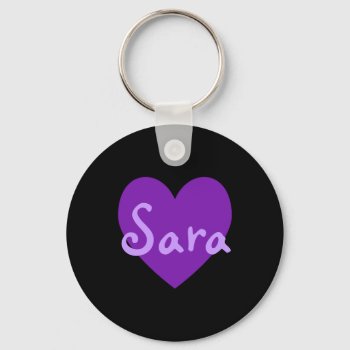 Sara In Purple Keychain by purplestuff at Zazzle