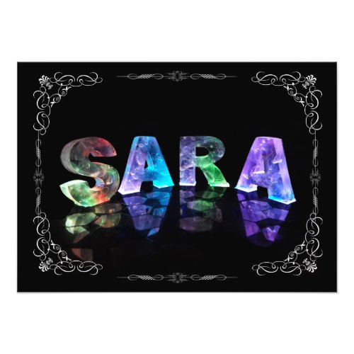 Sara  _ The Name Sara in 3D Lights Photograph Photo Print