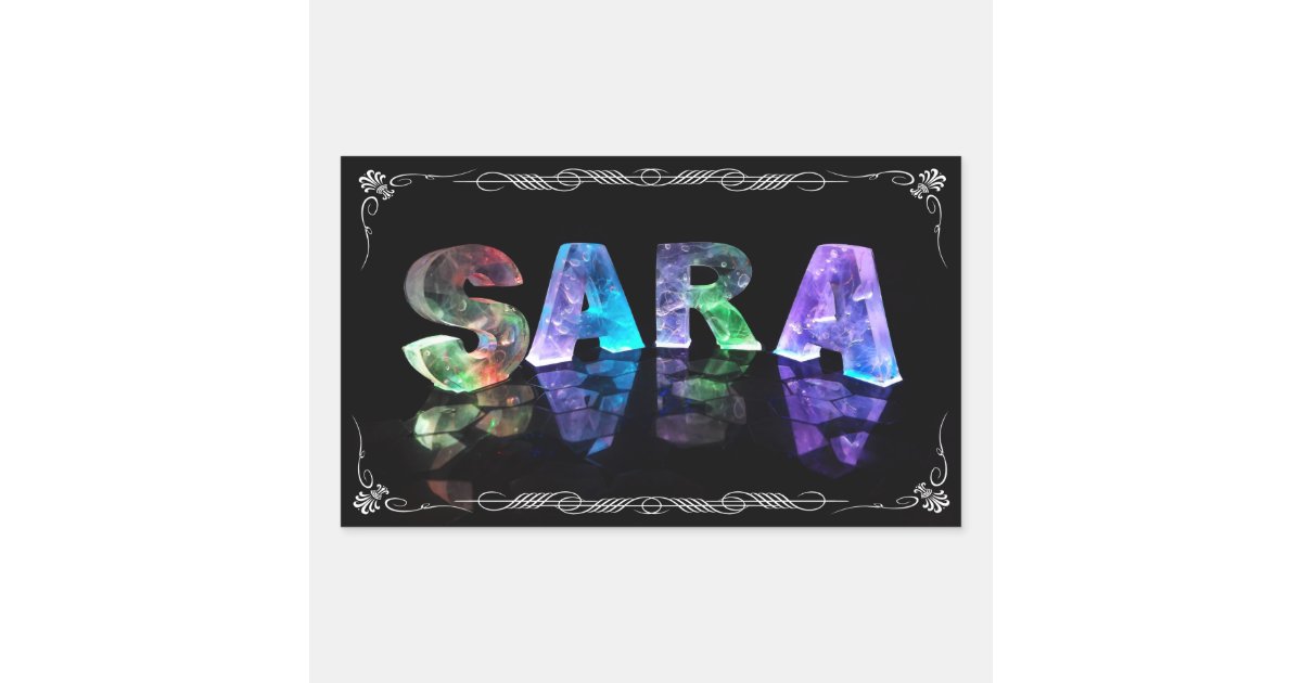 Sara - The Name Sara in 3D Lights (Photograph) Rectangular ...