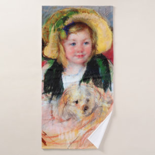 Sara with Her Dog, Cassatt Bath Towel