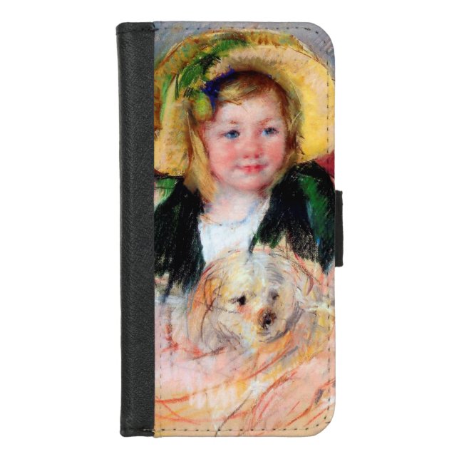 Sara with Her Dog, Cassatt iPhone Wallet Case (Front)