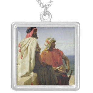 Saracens in front of their Position, 1864 Silver Plated Necklace