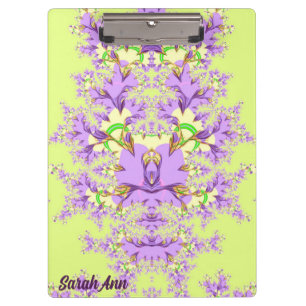 SARAH ANN ~ Mauve, Yellow and Green Floral Clipboard