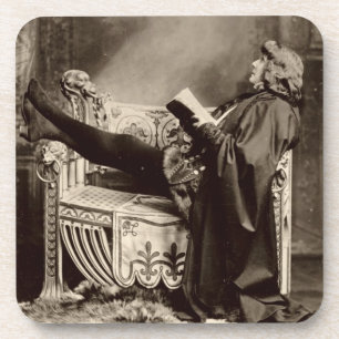 Sarah Bernhardt (1844-1923) as Hamlet in the 1899 Beverage Coaster