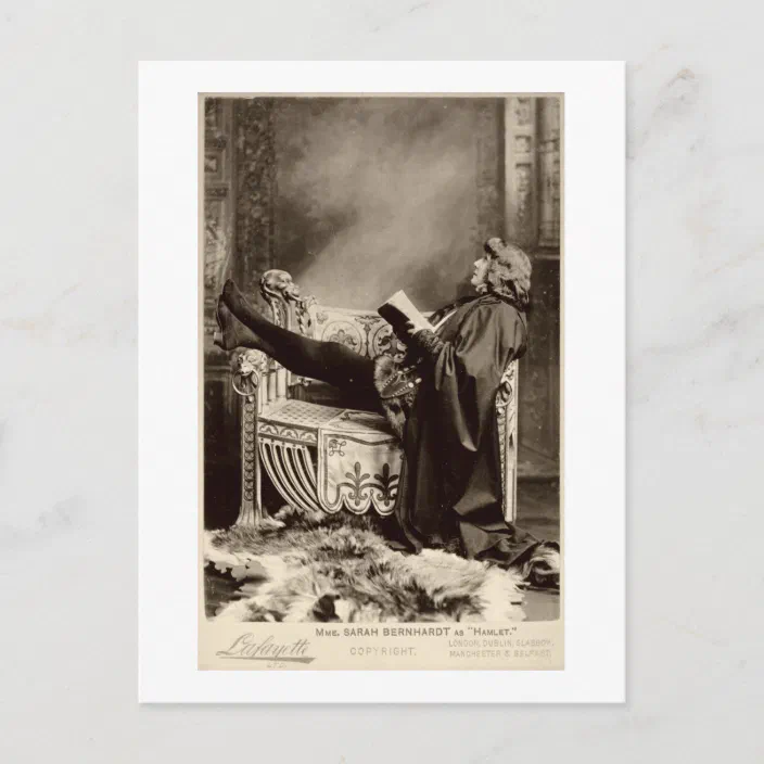 Sarah Bernhardt 1844 1923 As Hamlet In The 19 Postcard Zazzle Com