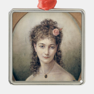 Sarah Bernhardt  1869 Metal Ornament