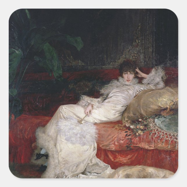 Sarah Bernhardt  1876 Square Sticker (Front)
