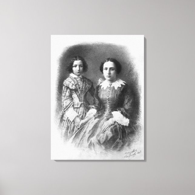 Sarah Bernhardt and her mother? Canvas Print (Front)