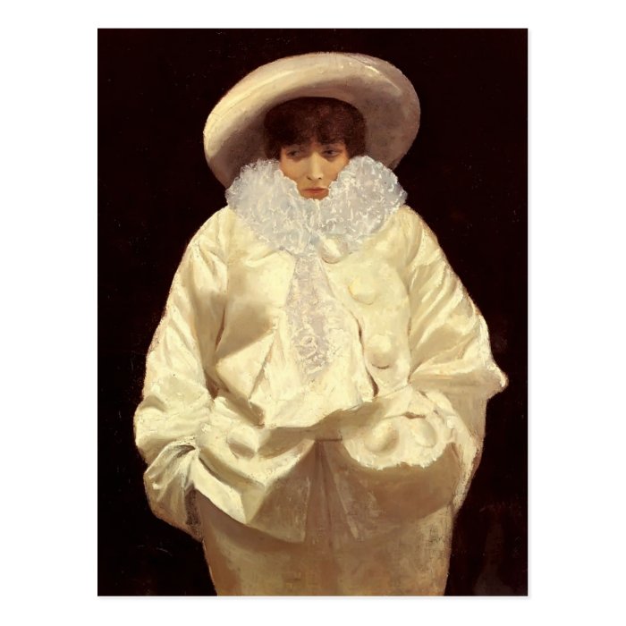 Sarah Bernhardt as Pierrot  by Giuseppe de Nittis Postcards