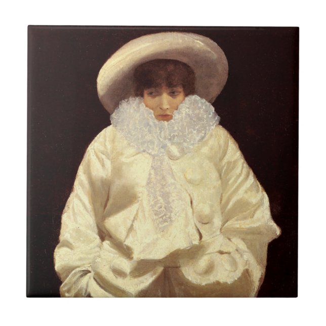 Sarah Bernhardt as Pierrot Ceramic Tile (Front)