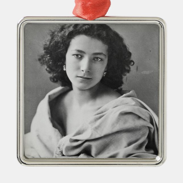 Sarah Bernhardt  in costume, c.1860 Metal Ornament (Front)