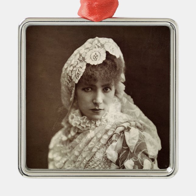 Sarah Bernhardt  in the role of Marion Delorme Metal Ornament (Front)