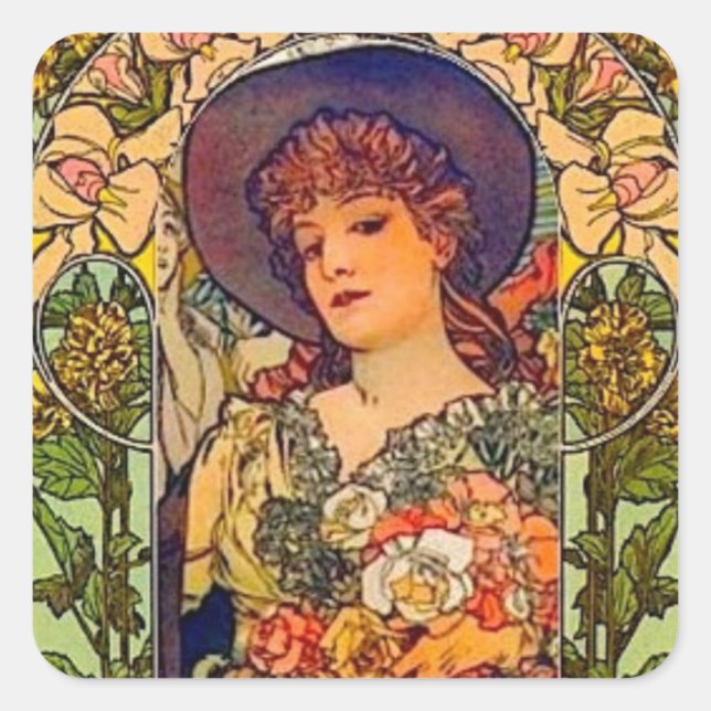 Sarah Bernhardt Tosca. Square Sticker (Front)