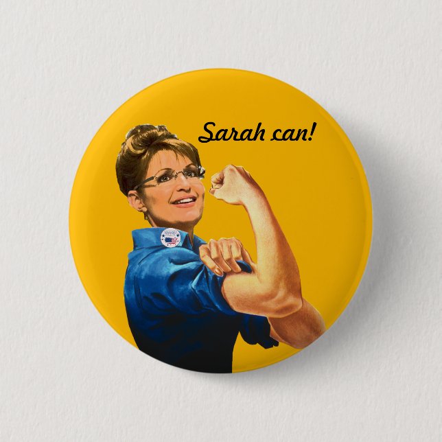 Sarah Can! Pinback Button (Front)