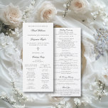 Sarah Catholic Wedding Ceremony Program Full Mass<br><div class="desc">This elegant, Catholic wedding program card is for a ceremony with a full mass. It features a classic serif font accented by a chic, handwritten calligraphy script and a simple Christian cross on the front. The typography focused design provides you with a text template for a traditional Catholic nuptial mass....</div>
