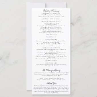 Sarah Catholic Wedding Ceremony Program Full Mass | Zazzle