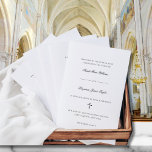 Sarah Catholic Wedding Mass Ceremony Program<br><div class="desc">I have designed this folded Catholic wedding ceremony program booklet for Catholic brides and grooms having a full nuptial mass. This simple, yet elegant, program features a classic serif font accented by a handwritten calligraphy script font. The neutral, minimalist, black and white, typography design provides you with a text template...</div>