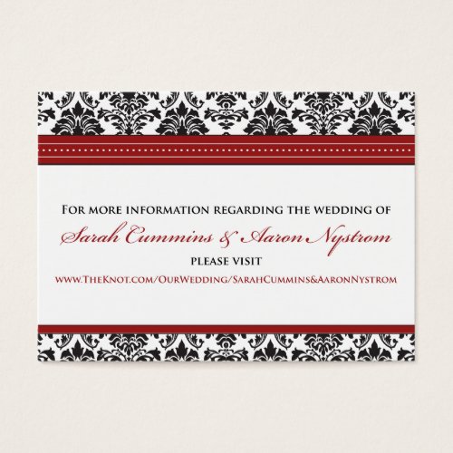 ::sarah:: Damask 3.5"x2.5" Wedding Info Card Business Card