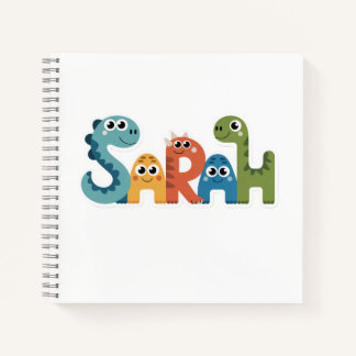 Sarah Dinosaur Name Cute Dino Letters Design Notebook