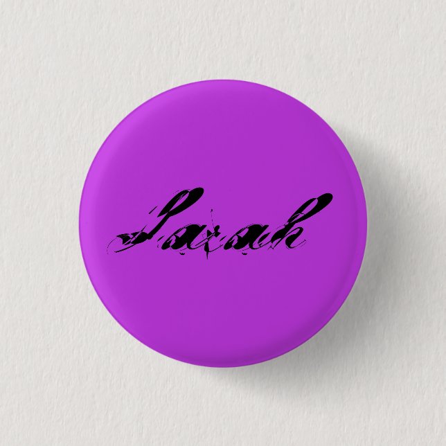 Sarah from Orphan Black distressed cursive font Button (Front)