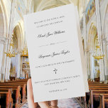 Sarah Full Mass Folded Catholic Wedding Program<br><div class="desc">This stylish, full mass, folded Catholic wedding program features a beautiful calligraphy script with flourishes and a classic serif font. The design provides you with a text template for a traditional Catholic order of service with mass. There is plenty of room to include all your Catholic wedding mass details, such...</div>