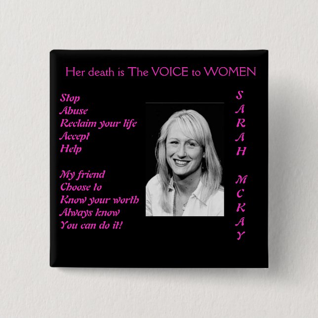 SARAH MCKAY PINBACK BUTTON (Front)