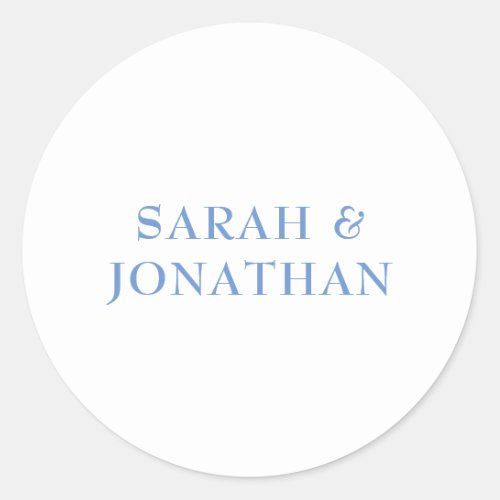SARAH Modern Blue Minimal Wedding Envelope Sticker