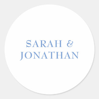 SARAH Modern Blue Minimal Wedding Envelope Sticker