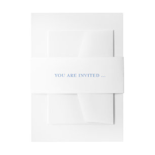 SARAH Modern Blue Minimalist Invitation Belly Band