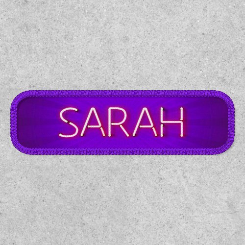 Sarah name in glowing neon lights patch