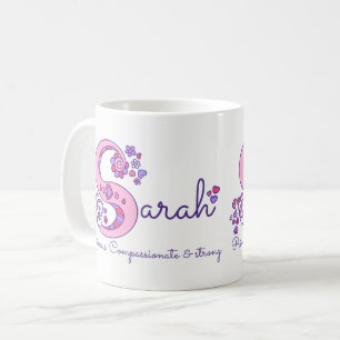 Sarah name meaning decorative S monogram mug